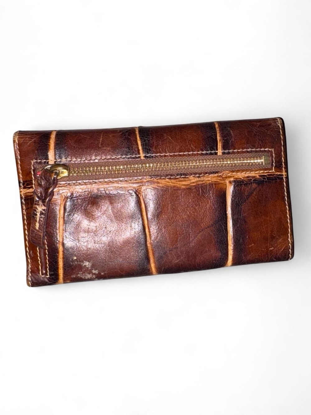 Dooney & Bourke Brown Croc-Embossed Leather Continental Wallet - Picture 2 of 7